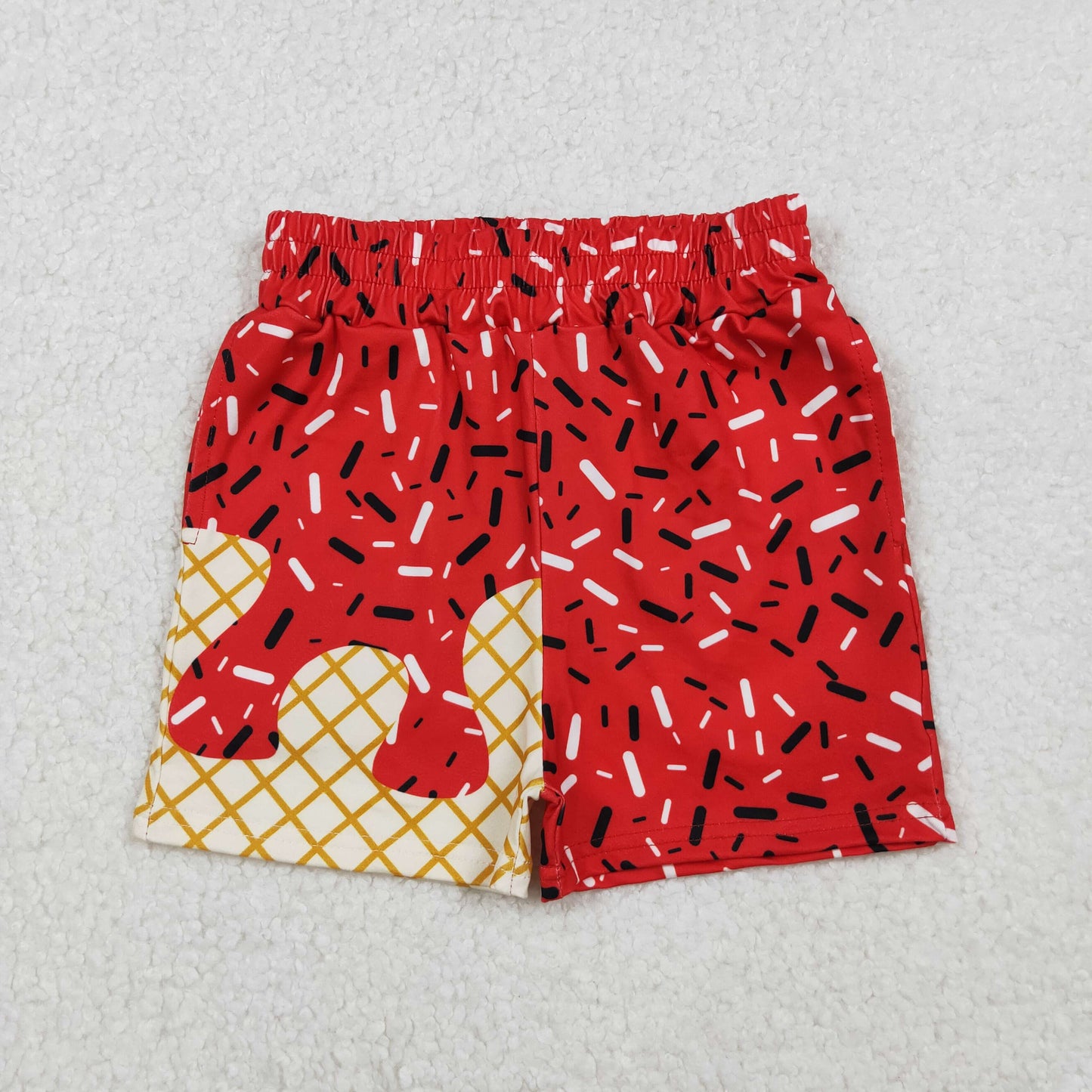 red ice cream boy shorts