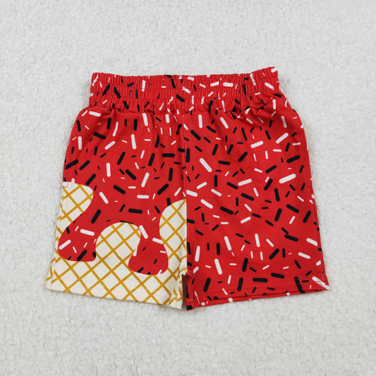 red ice cream boy shorts