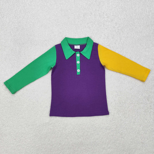 green purple yellow boy mardi gras tops