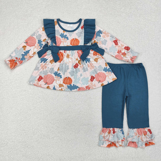 pumpkin patch ruffle pnats set fall girls outfit