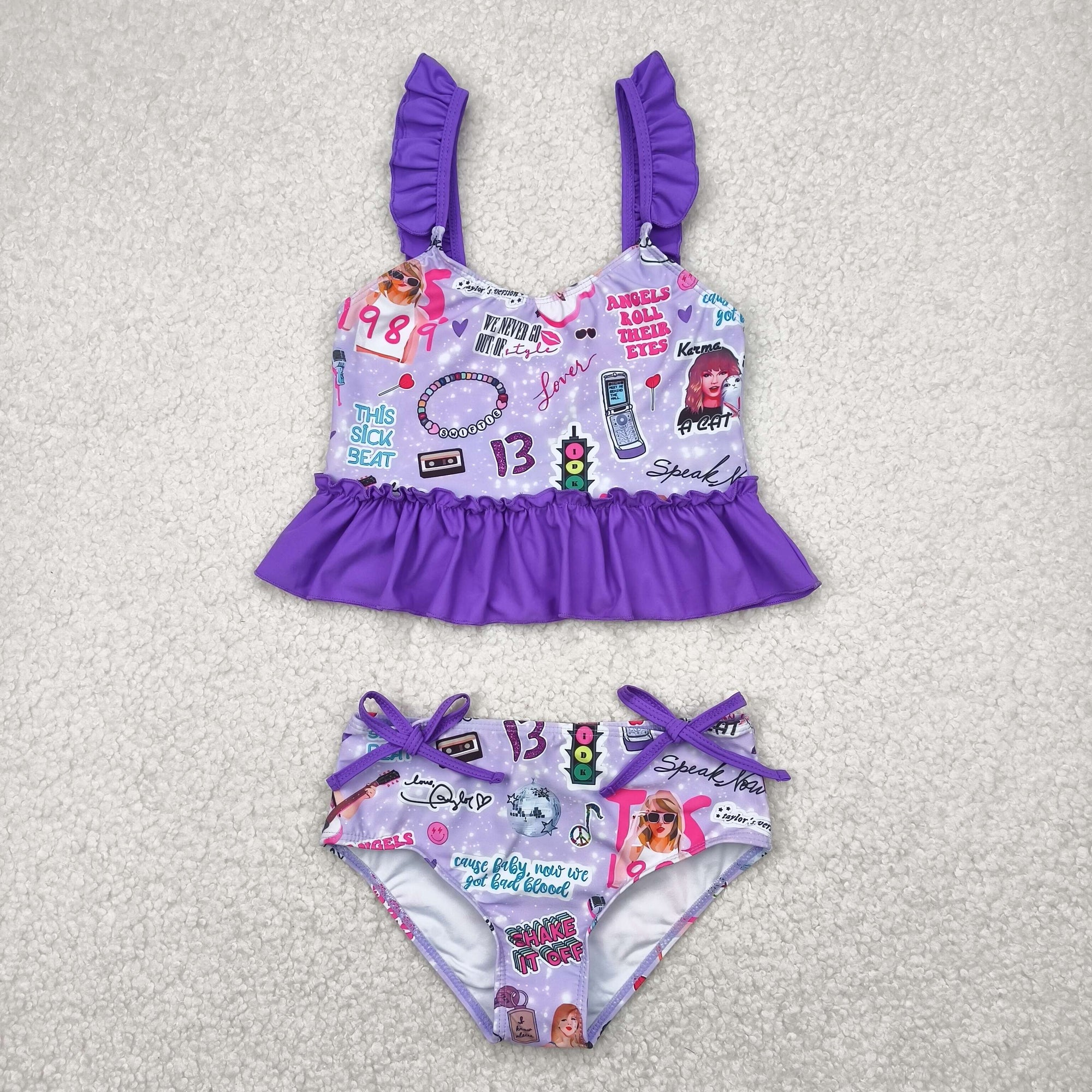 taylor two piece ruffle swimsuit girl swimwear
