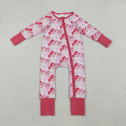 hoho howdy santa Christmas baby zip sleeper pajama