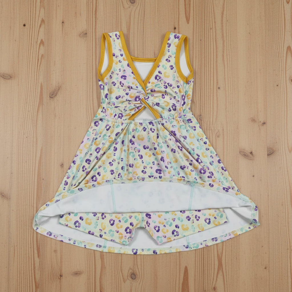 mardi gras leopard athletic dress