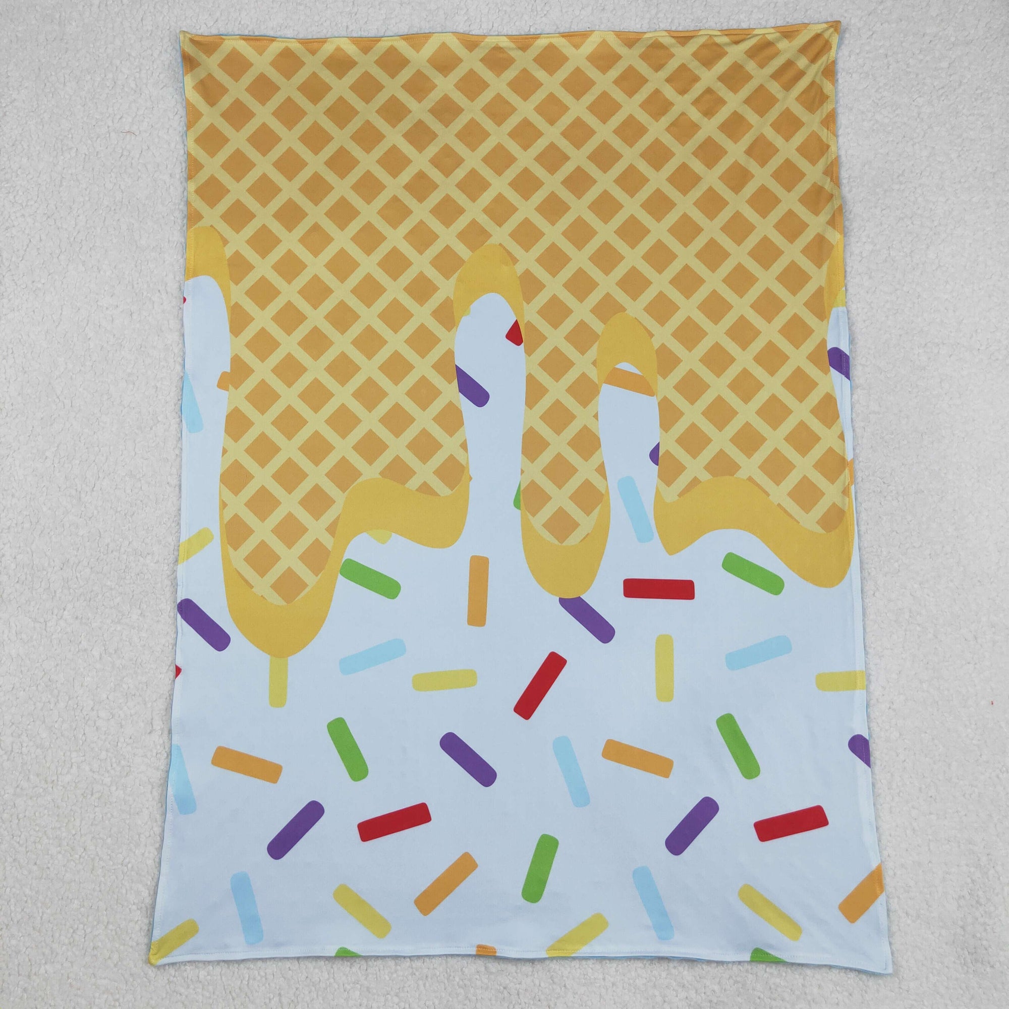 blue ice-cream baby blanket