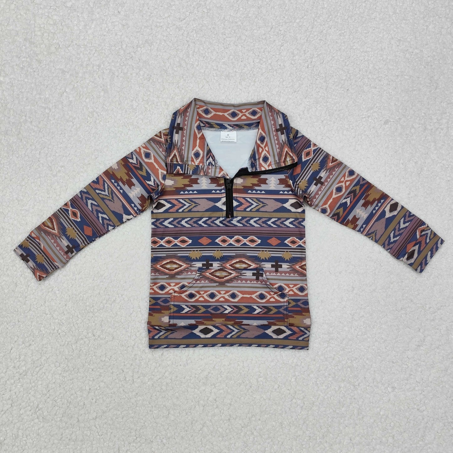 baby boy aztec zip pullover with pocket