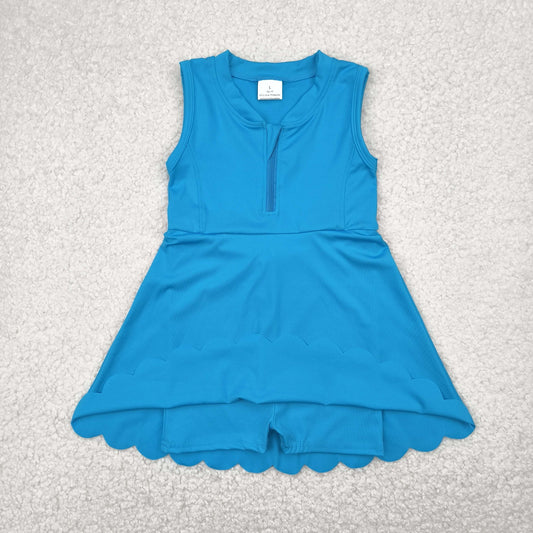solid dark blue athletic skort dress