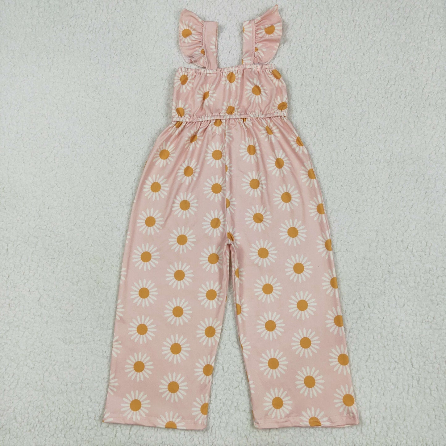 daisy flower straight pants jumpsuit