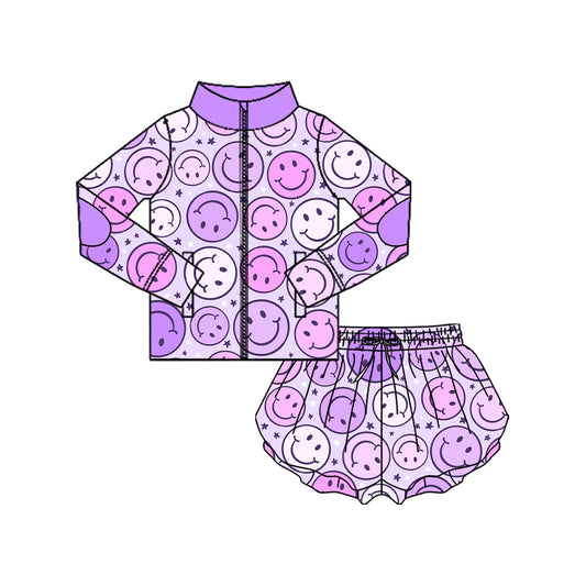 MOQ 5 One Style TAT 6-7 weeks long sleeved zipper tip wide shorts set