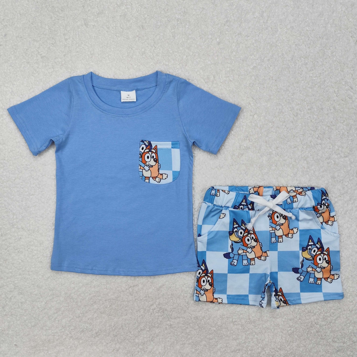 blue dog blu*y pocket shorts set