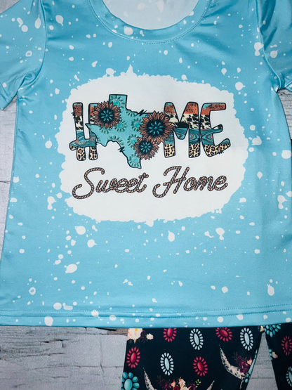Kids Clothing Wholesale Letters Short Sleeve T-Shirt Flared Pants Girls Set B17-28