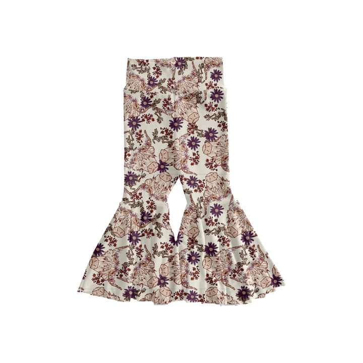 MOQ 5 TAT 6-8 weeks Floral Cow Bell Bottoms
