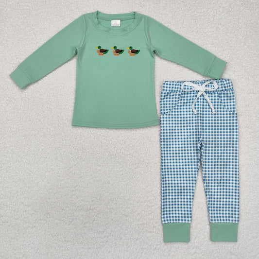 duck embroidered jogger set boys outfit