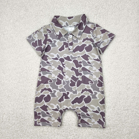 camo polo shorties romper