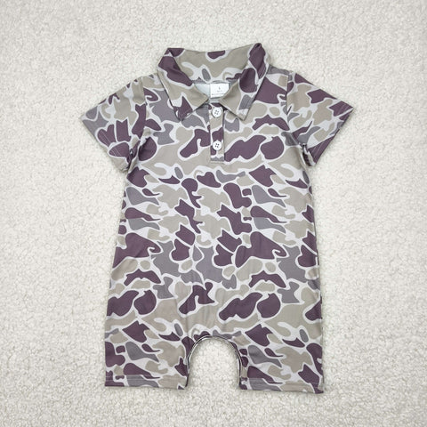 camo polo shorties romper