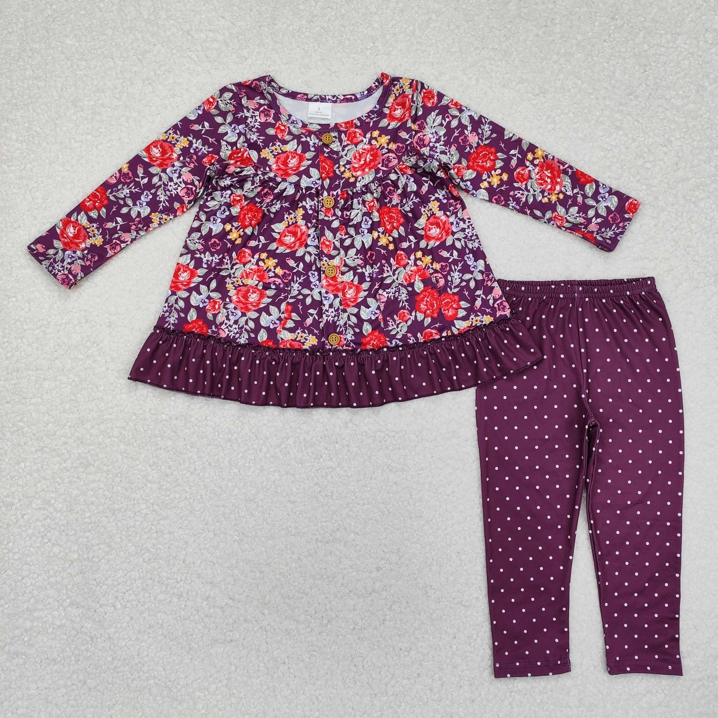 pocket floral tunic polk dots legging set girls clothing