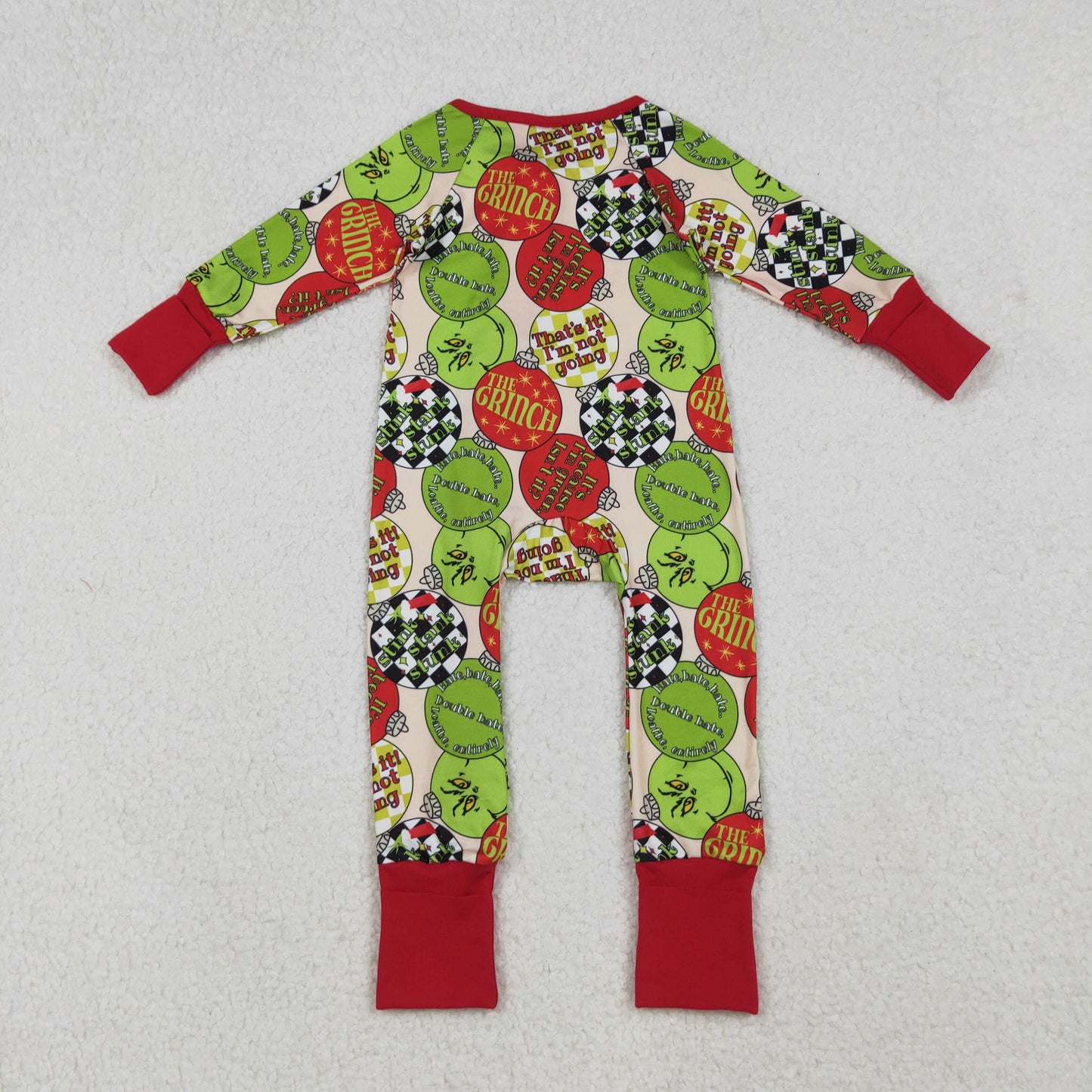 the gri*ch bell Christmas baby zipper sleeper pajama