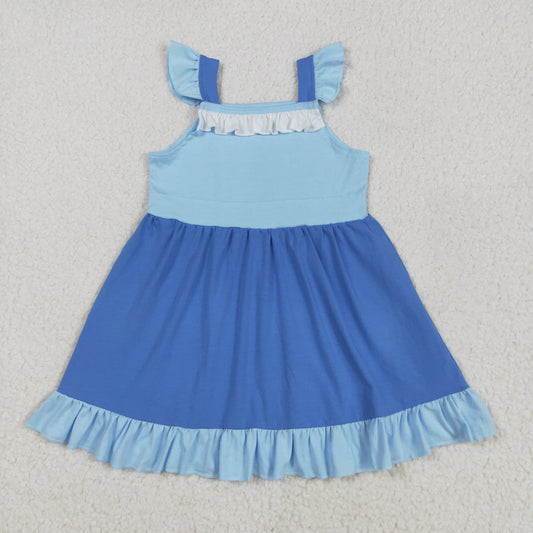 cotton blue strap dress