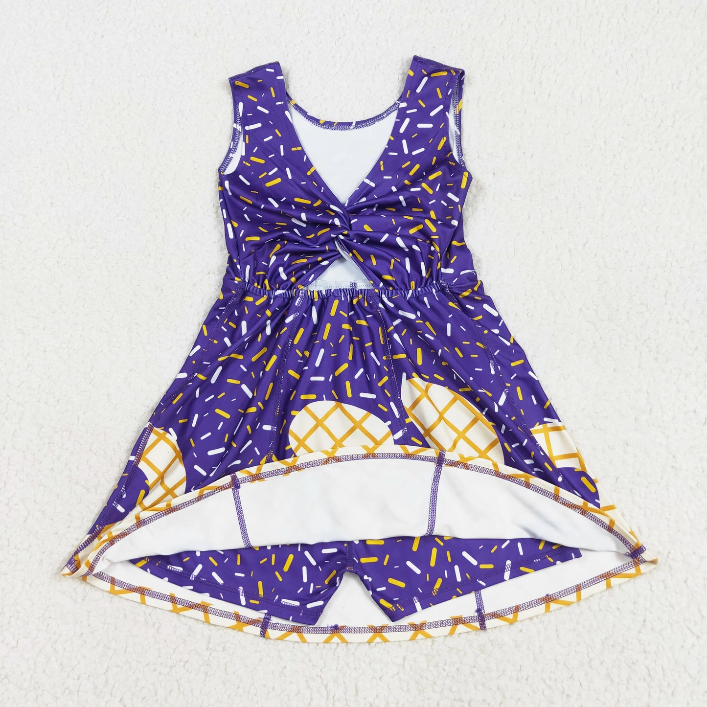 purple sprinkle ice cream athletic dress