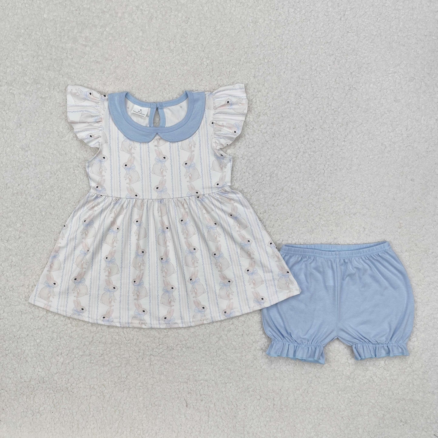 baby girl easter bunny blue bloomer set