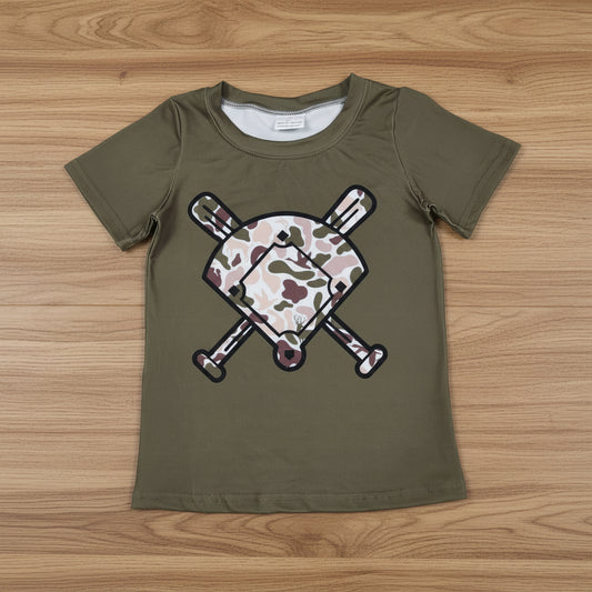 camo baseball tee boy t-shirt