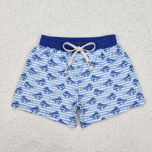 baby boy fish print trunks swimsuit