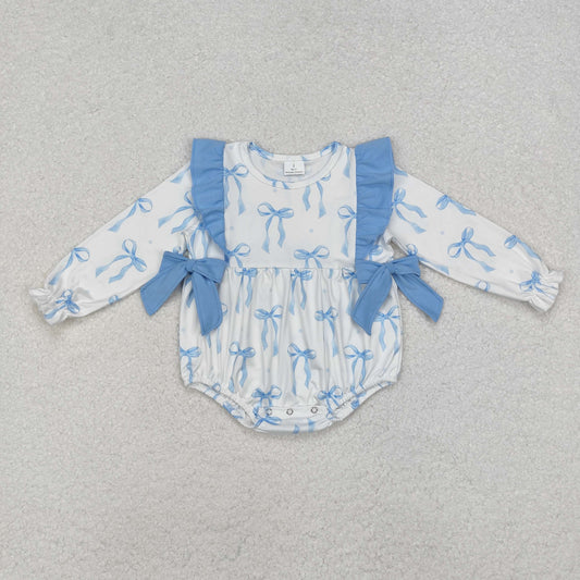 blue bows bubble baby clothes