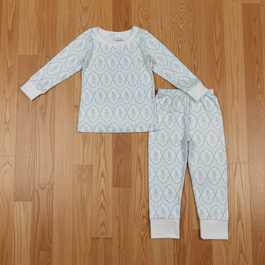 boy easter blue rabbit pajama outfit