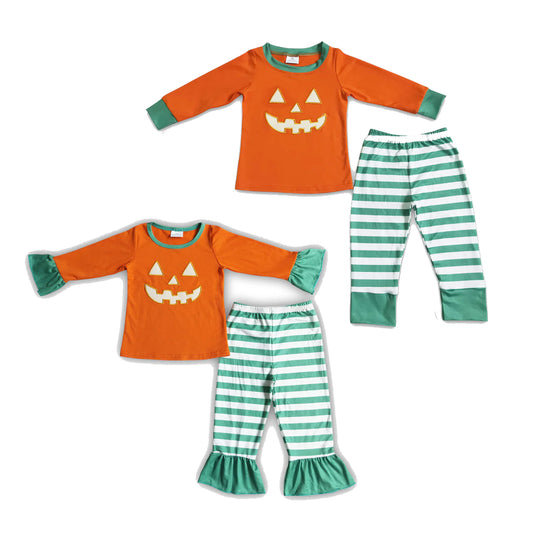 Halloween Pumpkin Face Sibling Pajama