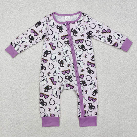 Mardi Gras zip sleeper baby clothes