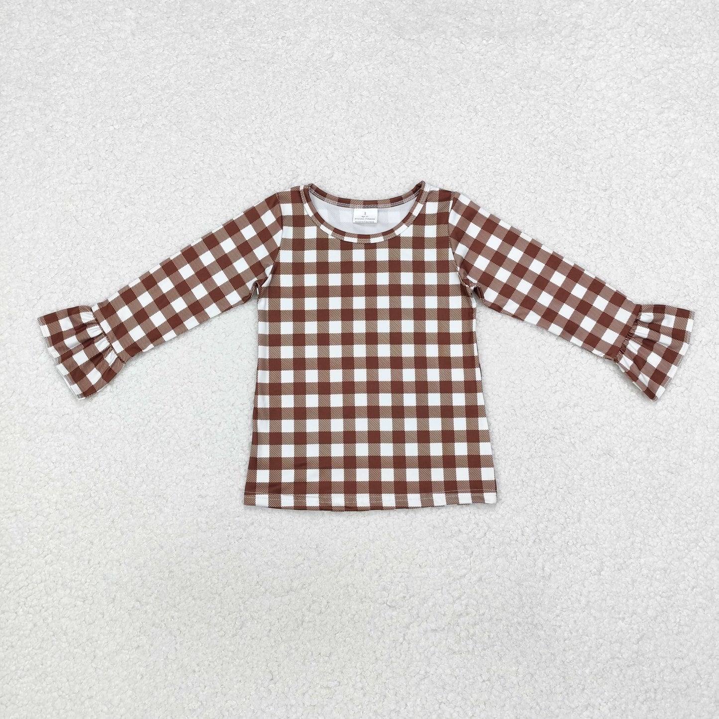 brown plaid shirt girls top fall clothes