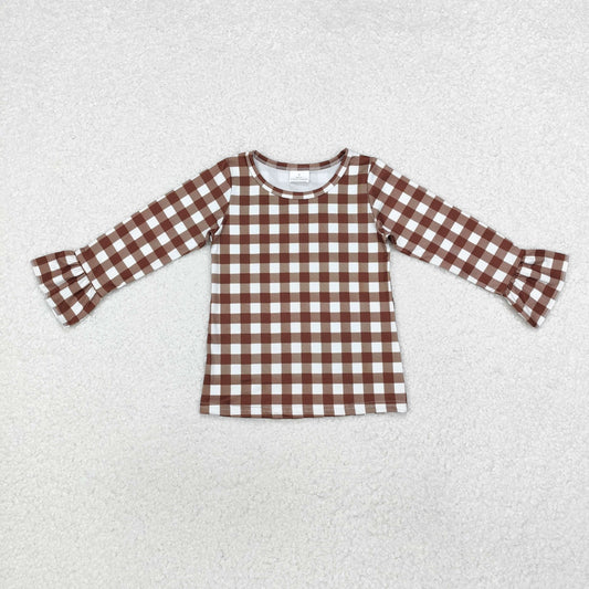 brown plaid shirt girls top fall clothes