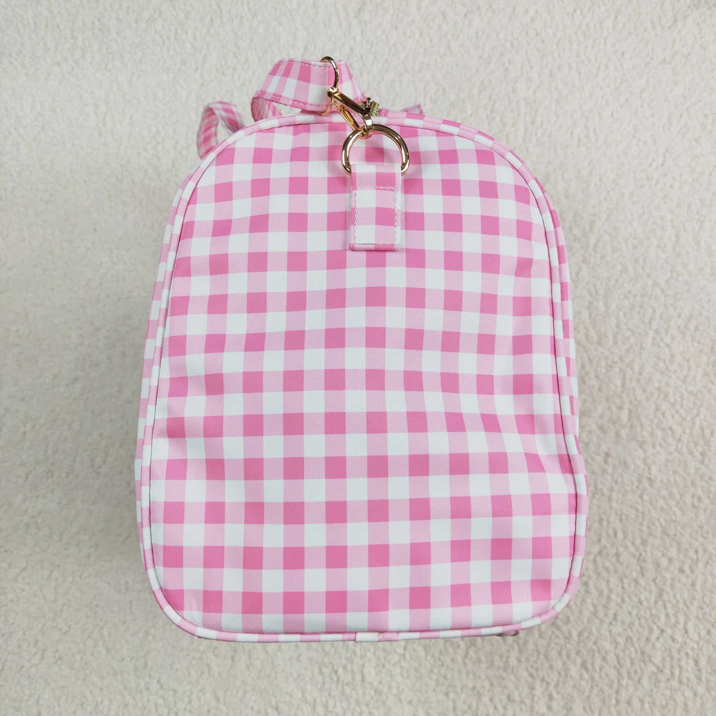 pink plaid duffel & gym bag