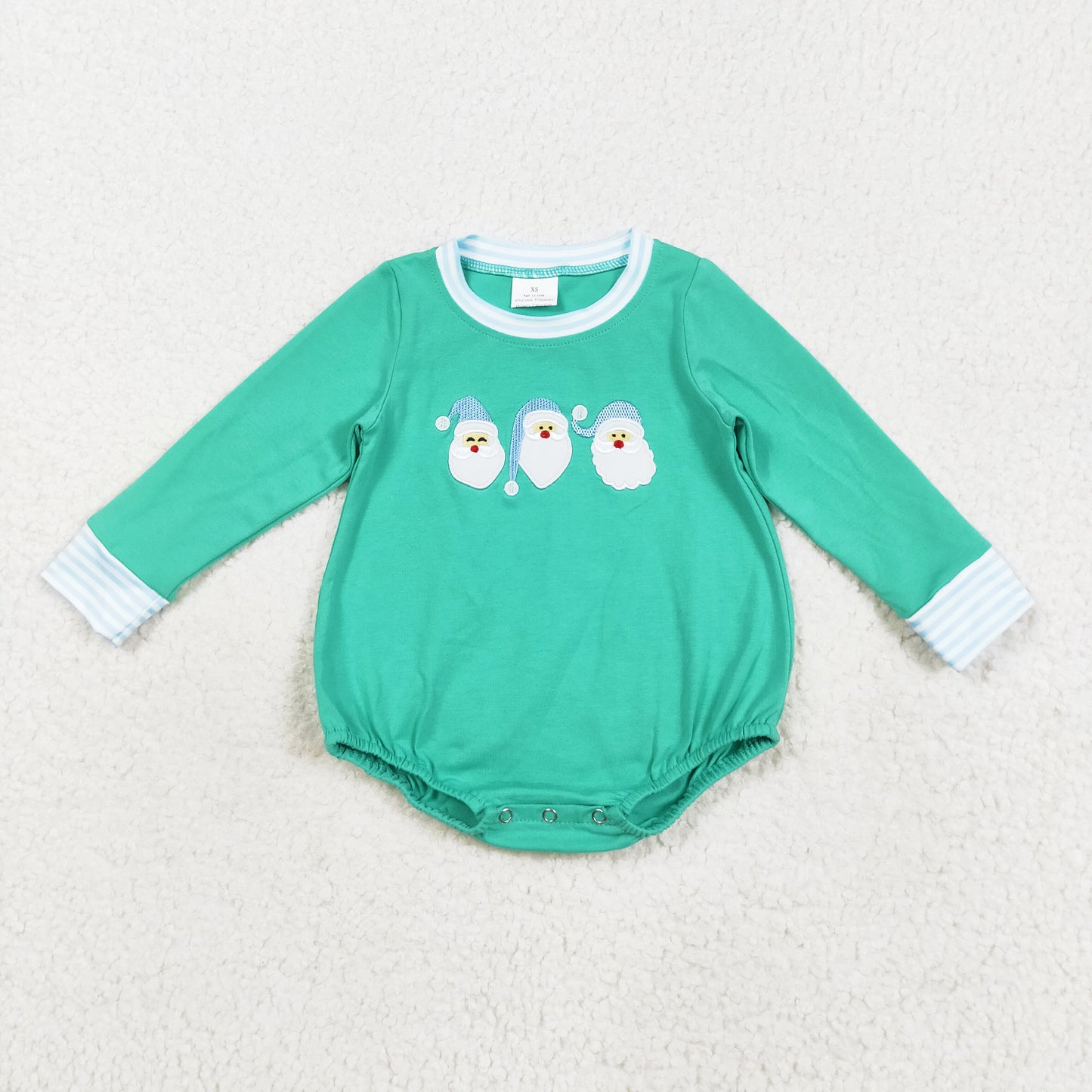 green santa embroidery boy bubble