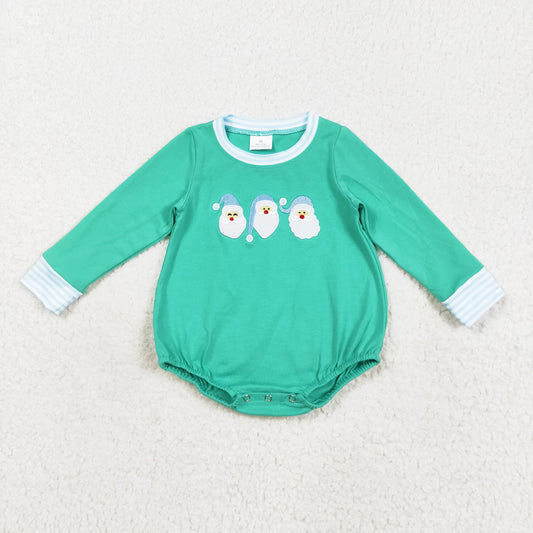 green santa embroidery boy bubble