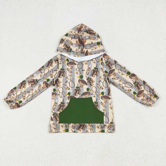 striped duck hoodies with pocket