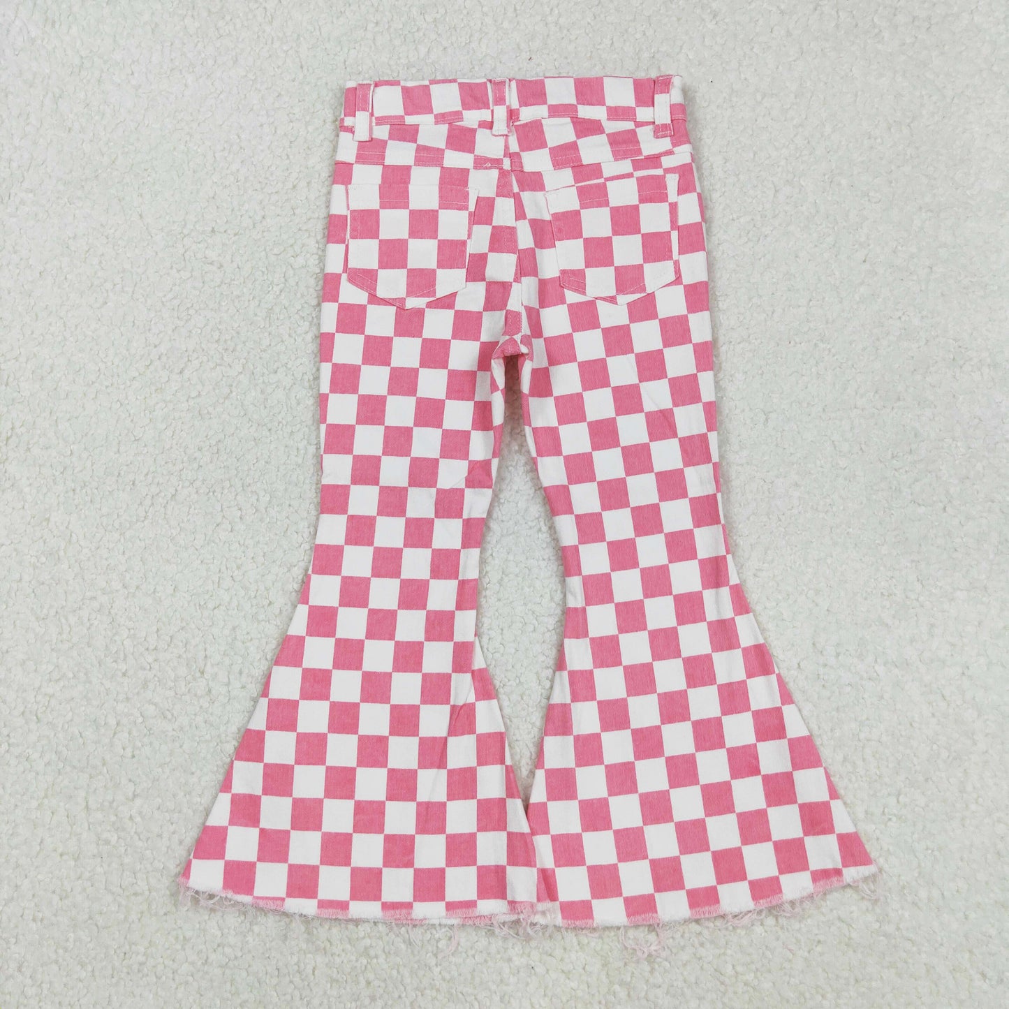 pink checkered denim pants girls  jeans
