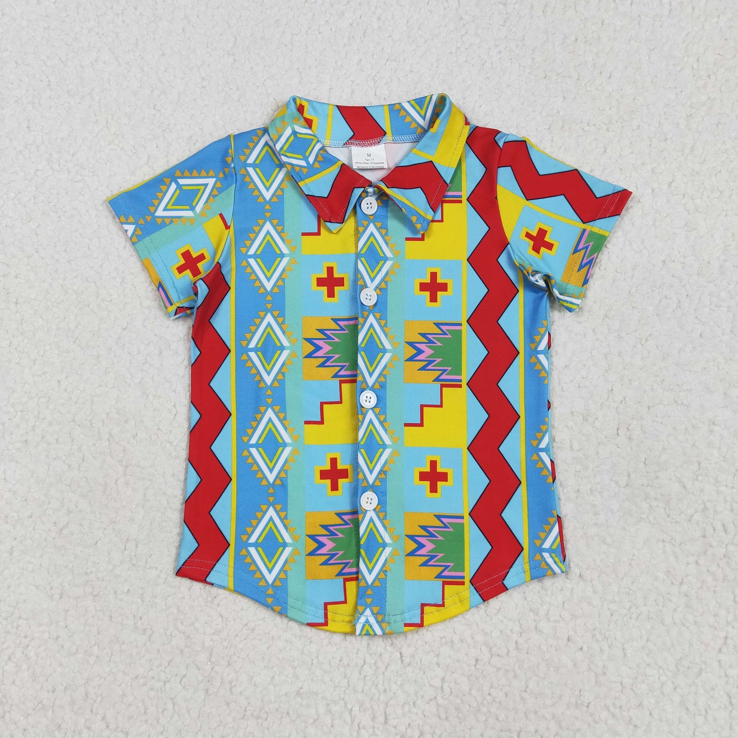 aztec short sleeve button down shirt