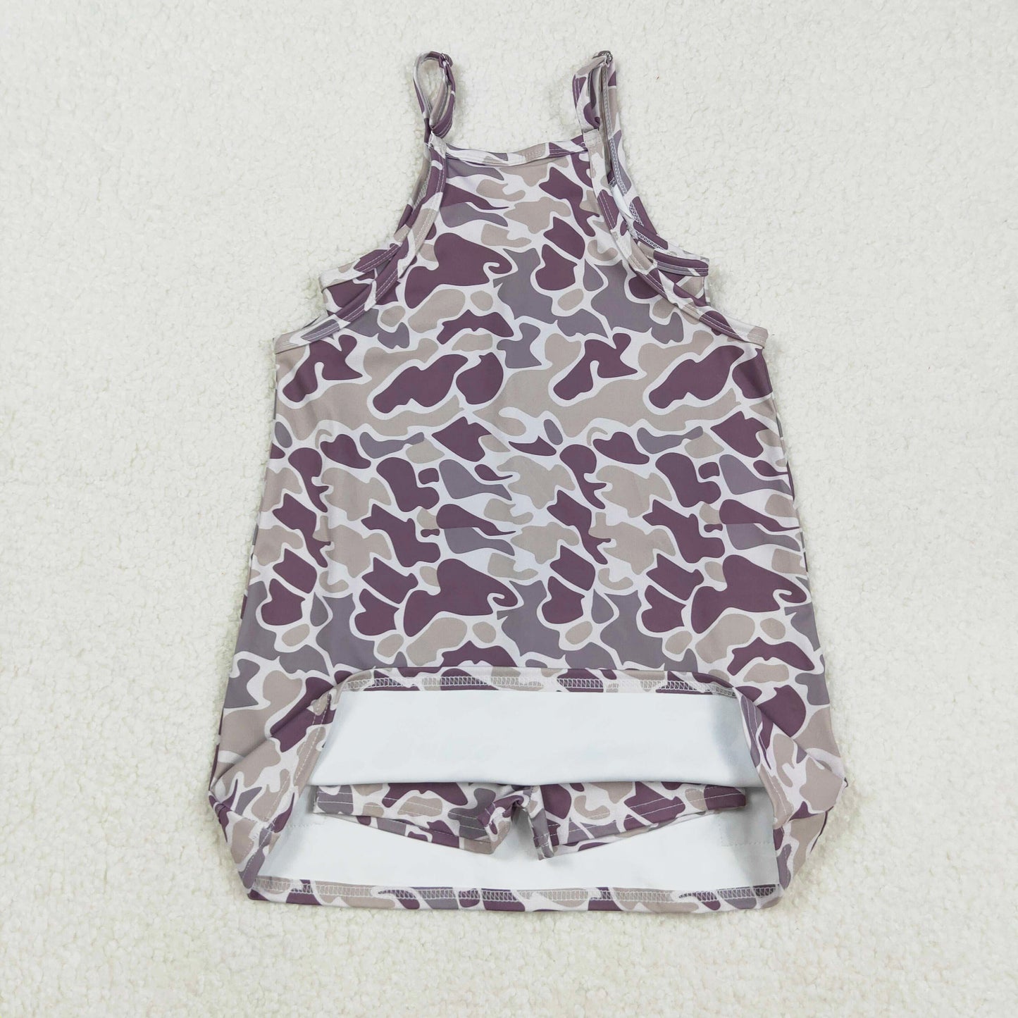 girl camo athletic suspender dress