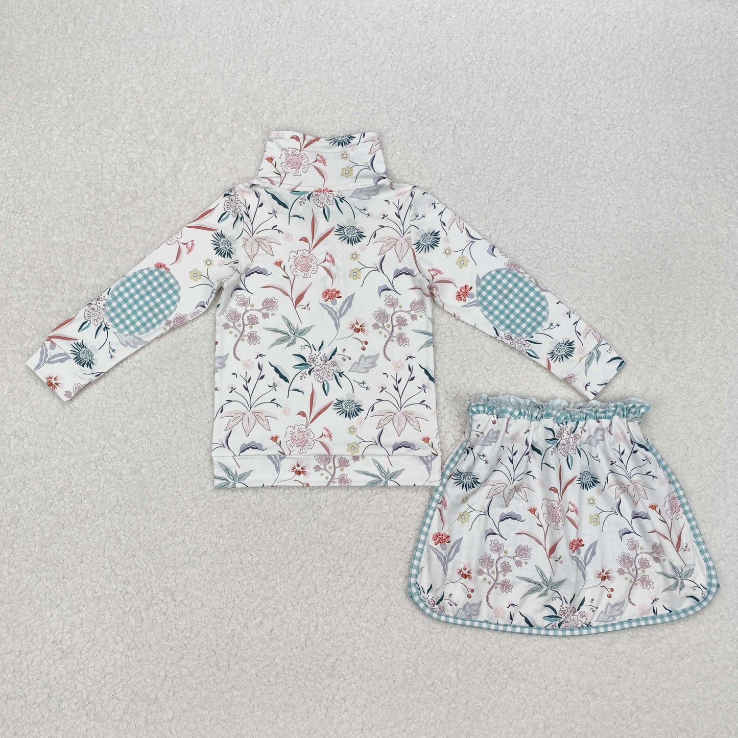 floral zip skort set