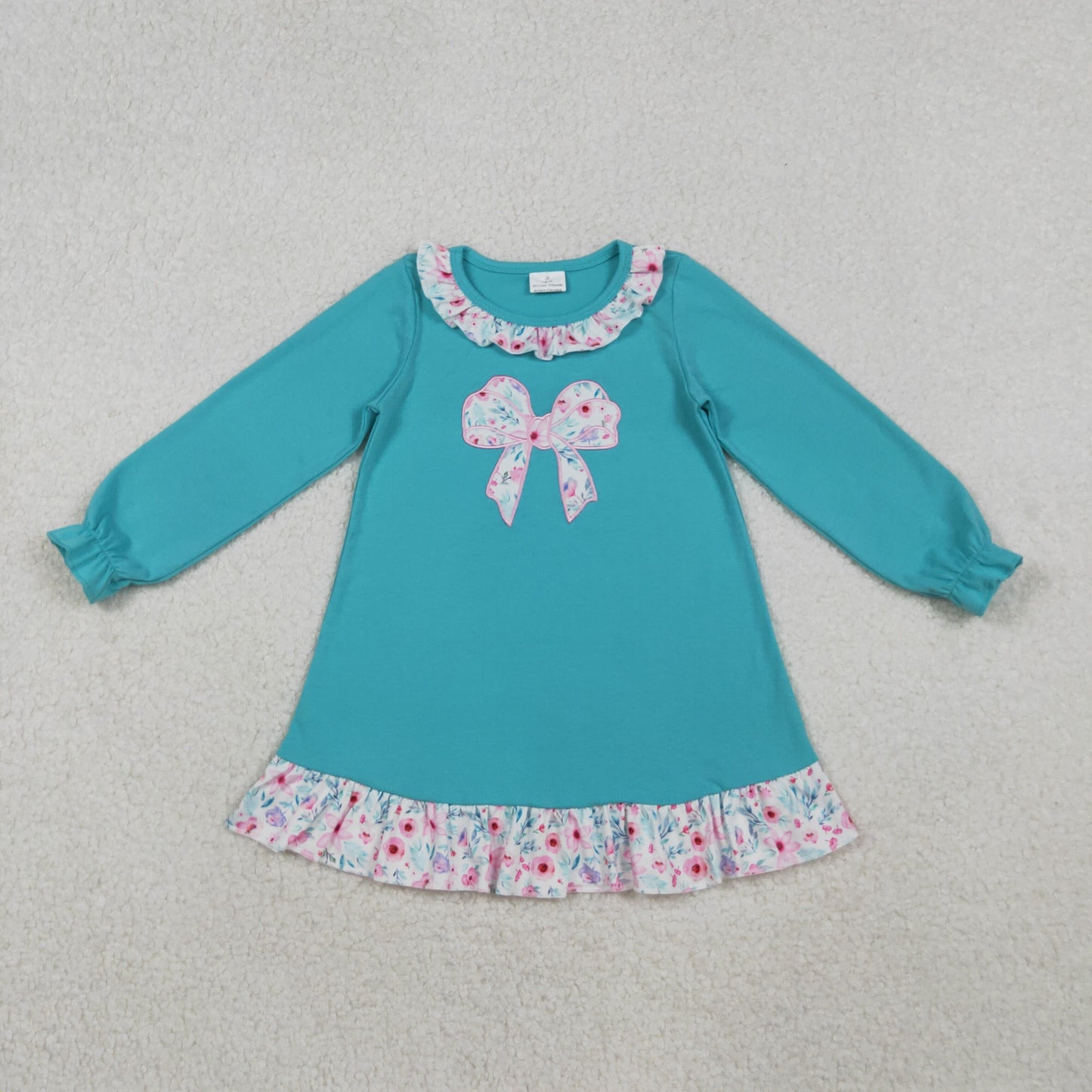 floral coquette embroidery ruffle dress