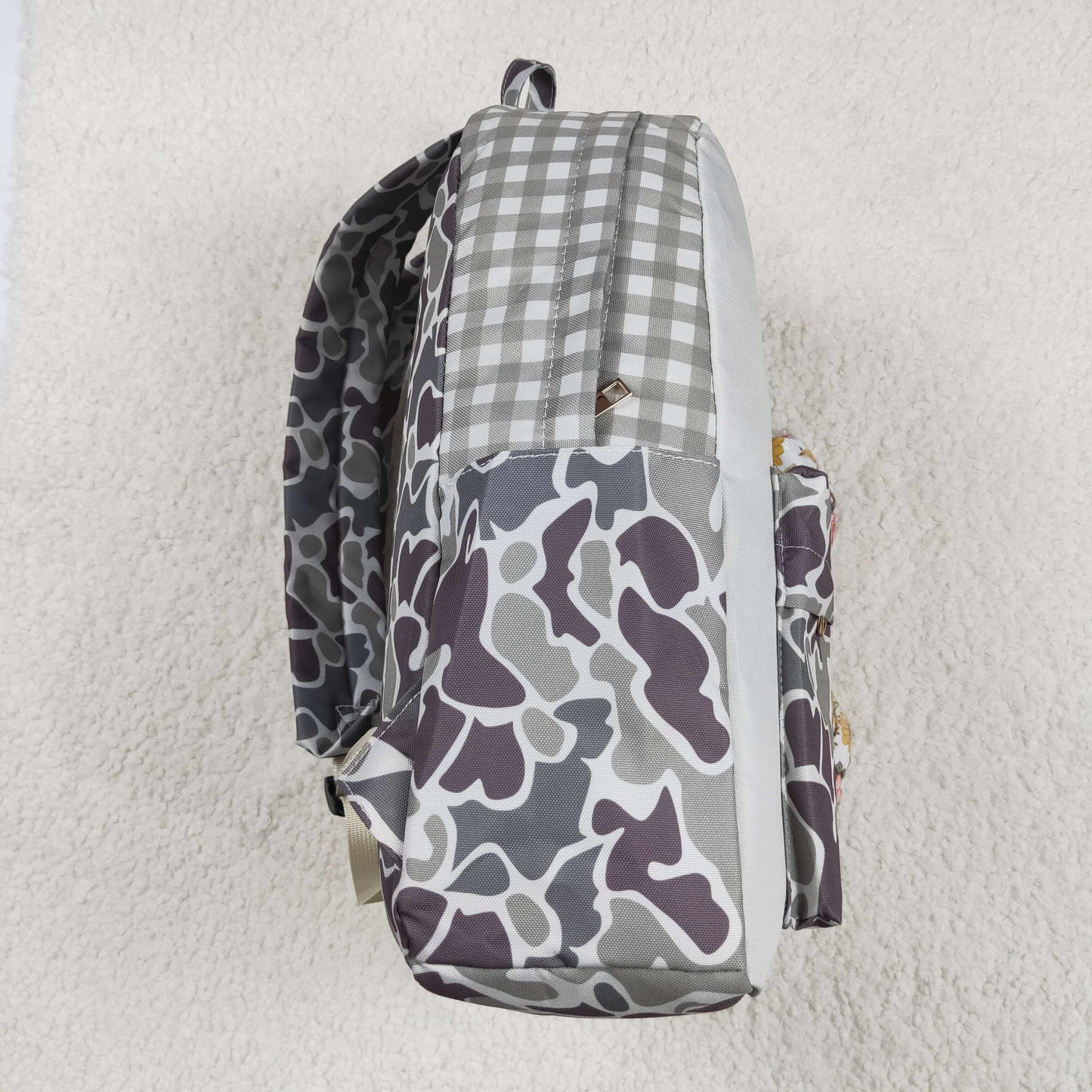 camo dog print backpack children bag