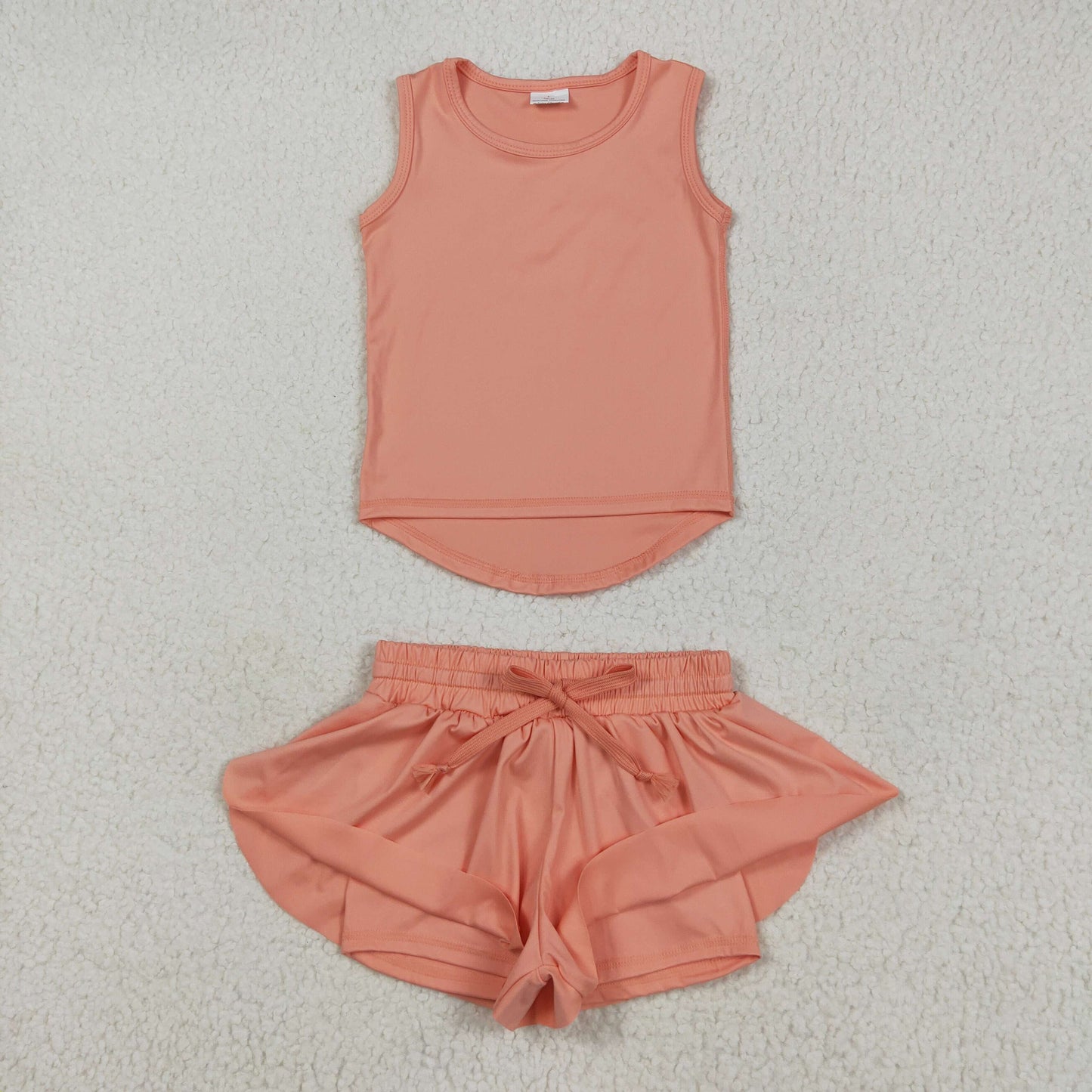 peach tank athletic skort shorts set