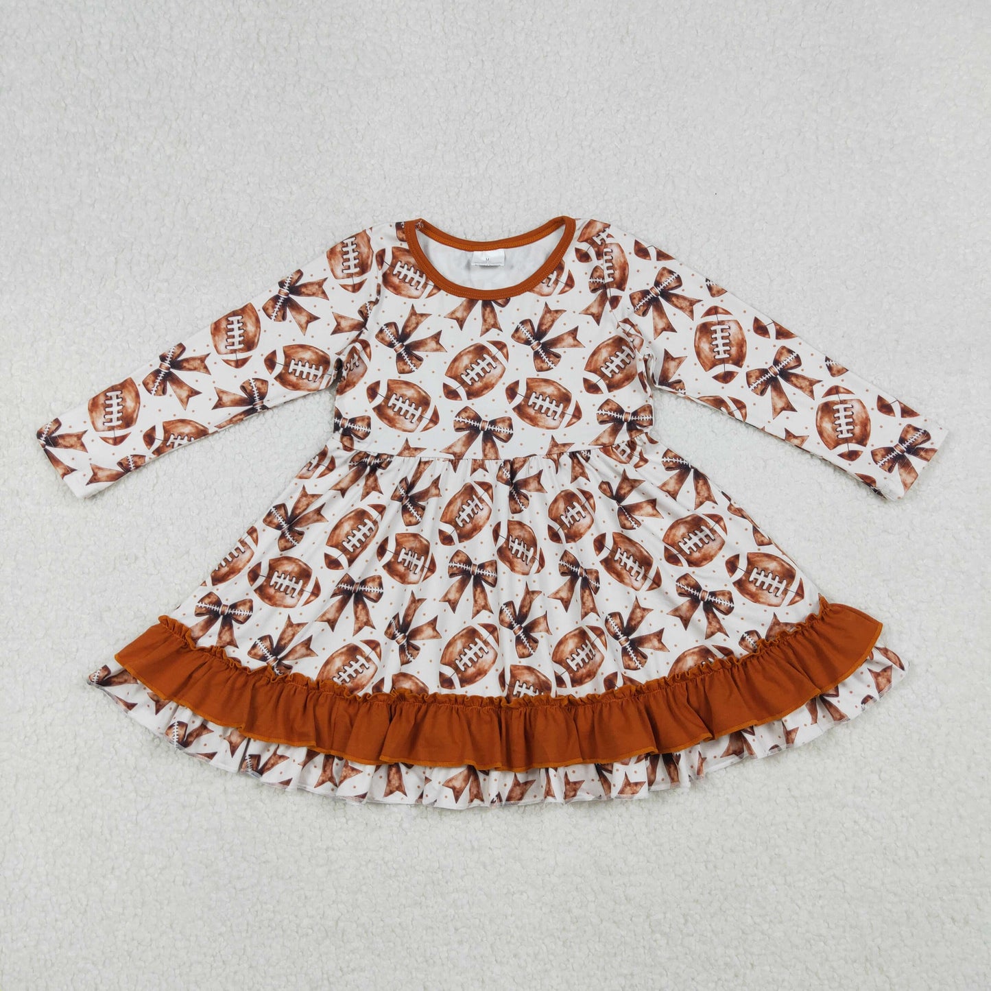 ruffle brown football baby girl dress fall dresses
