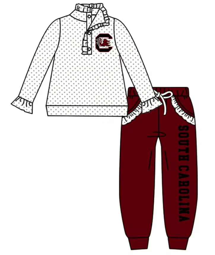 (Custom Design MOQ 5 Each Item)Team's Gamecock Print Sibling Matching Clothes