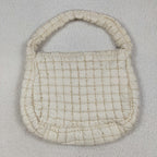 beige puffy tote bag