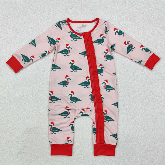 baby girl santa duck bamboo sleeper