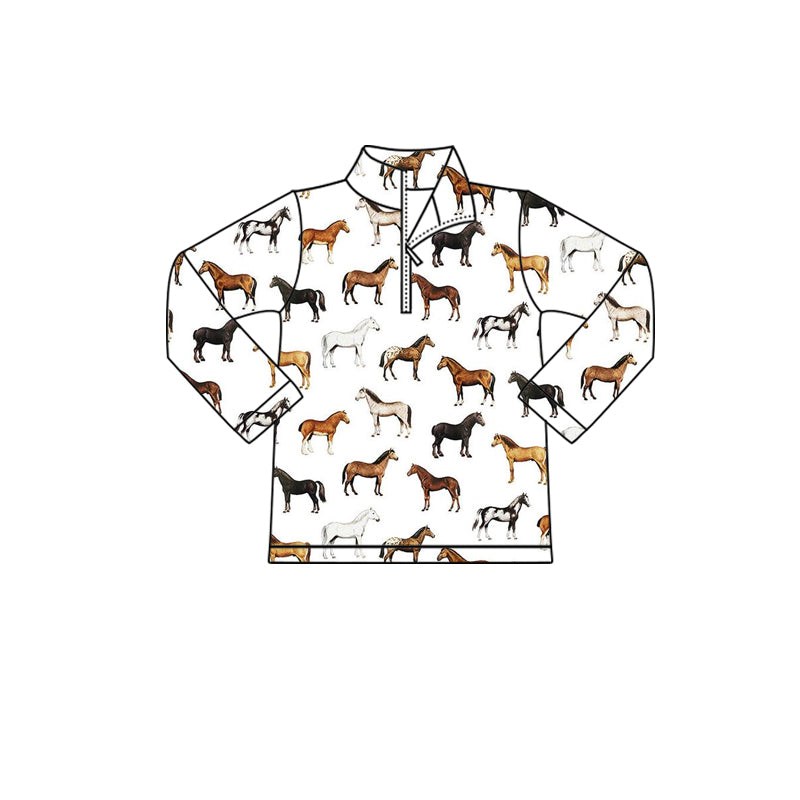 MOQ 8 TAT 6-7 weeks Horse Print Pullover