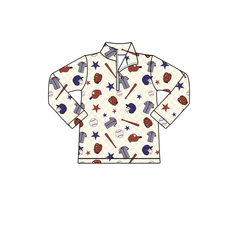 MOQ 8 TAT 6-7 weeks baseball boy zip pullovers