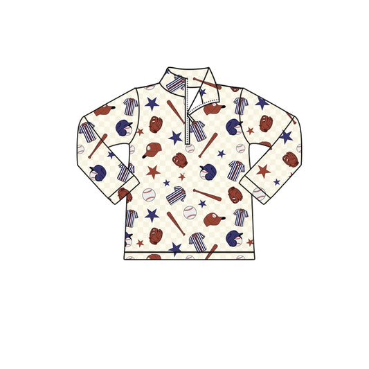 MOQ 8 TAT 6-7 weeks baseball boy zip pullovers