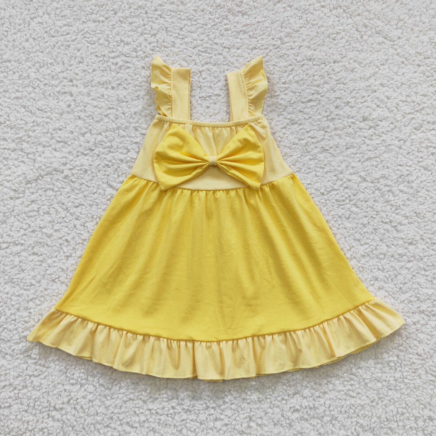 yellow cotton princess ruffle dress party wear